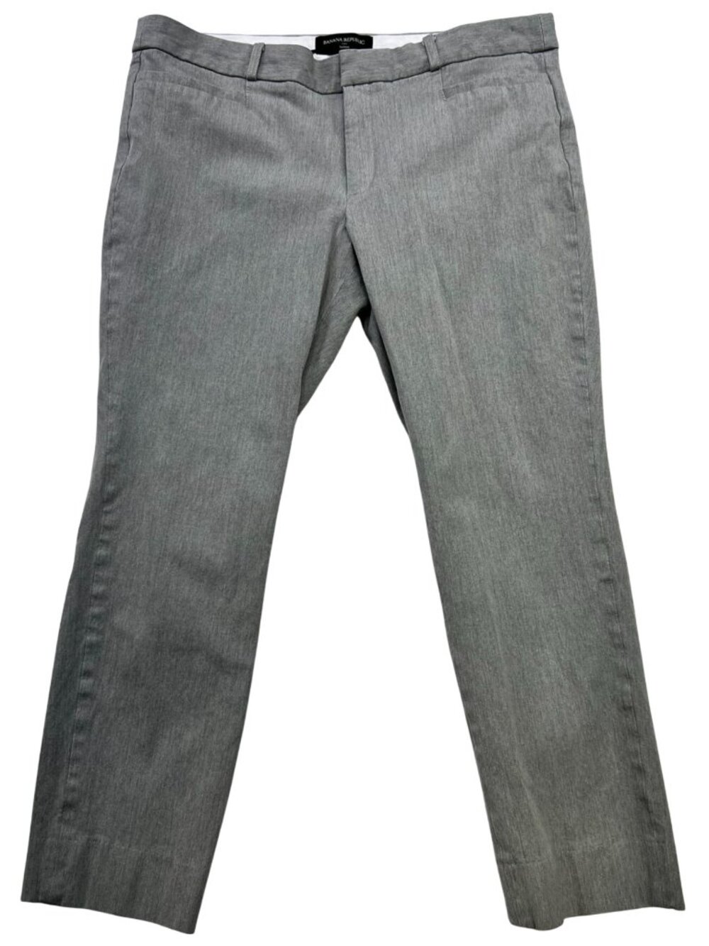 Banana Republic Women's Sloan Ankle Pants Flat Front Size 12P Gray Solid Pockets